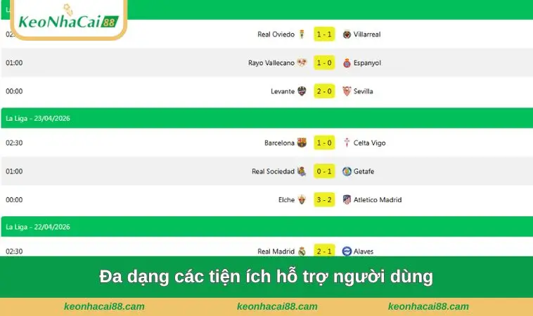 Đa dạng các tiện ích hỗ trợ người dùng